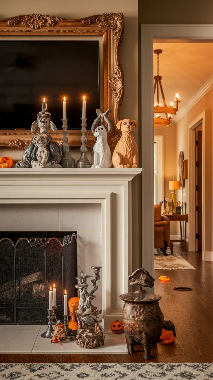 Halloween Mantle Ideas 2025: Classy, Spooky & Modern Fireplace Decor