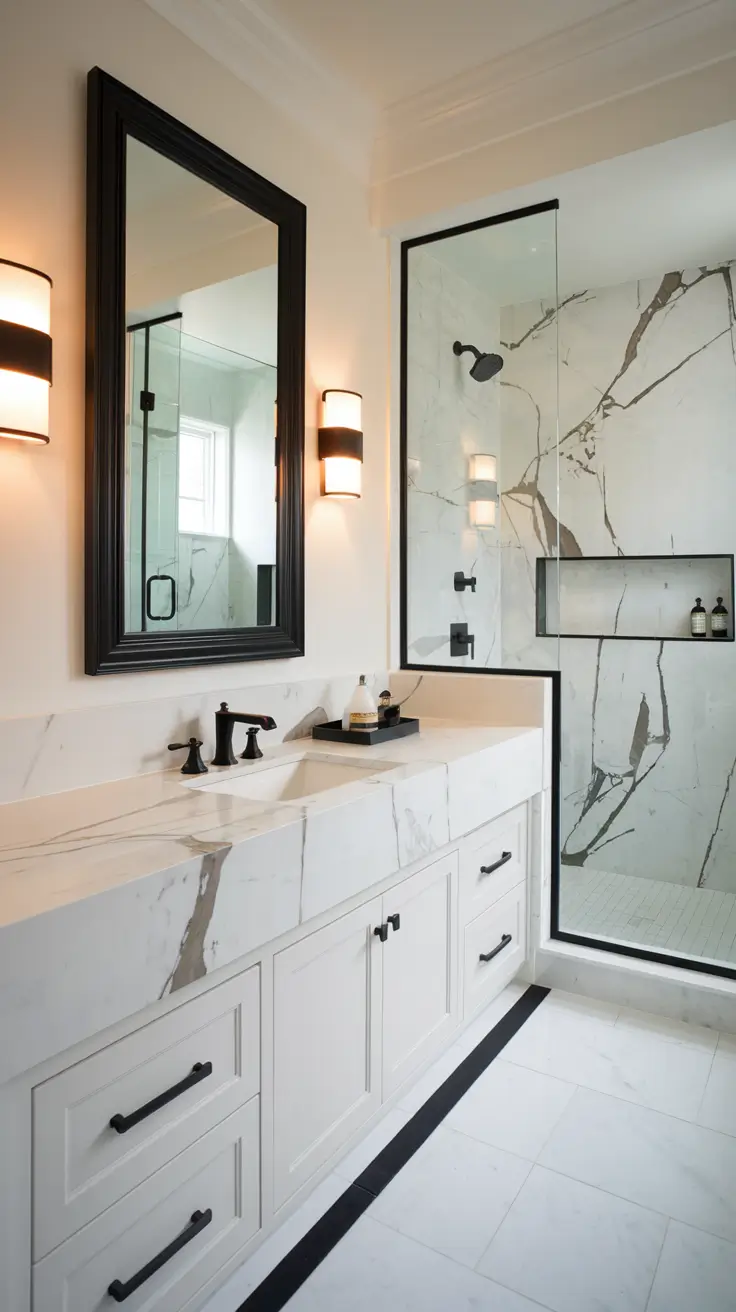 Black and White Bathroom Ideas 2026 – Modern & Timeless Inspiration