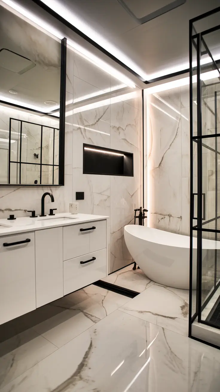 Black and White Bathroom Ideas 2026 – Modern & Timeless Inspiration