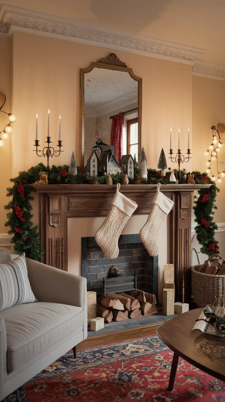 Mantle Xmas Decorations Ideas 2026: Modern, Vintage & Cozy Fireplace Inspiration
