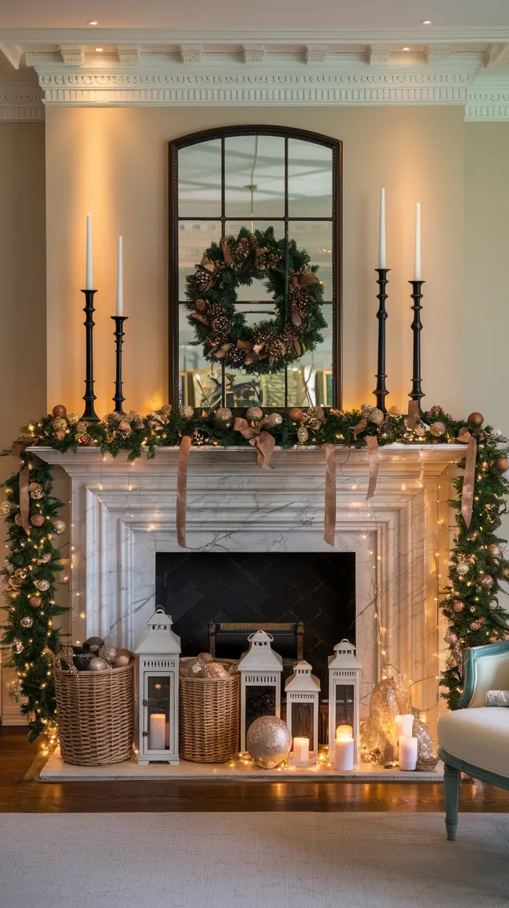 Mantle Xmas Decorations Ideas 2026: Modern, Vintage & Cozy Fireplace Inspiration