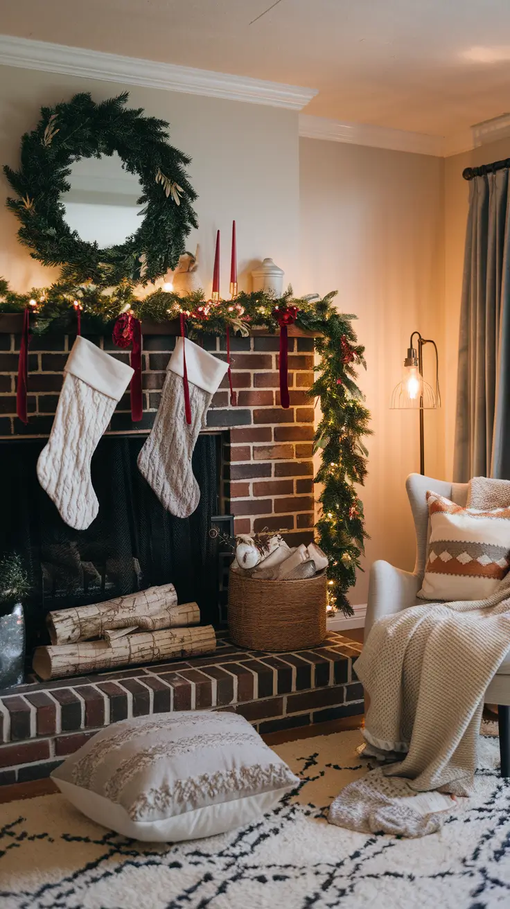 Mantle Xmas Decorations Ideas 2026: Modern, Vintage & Cozy Fireplace Inspiration