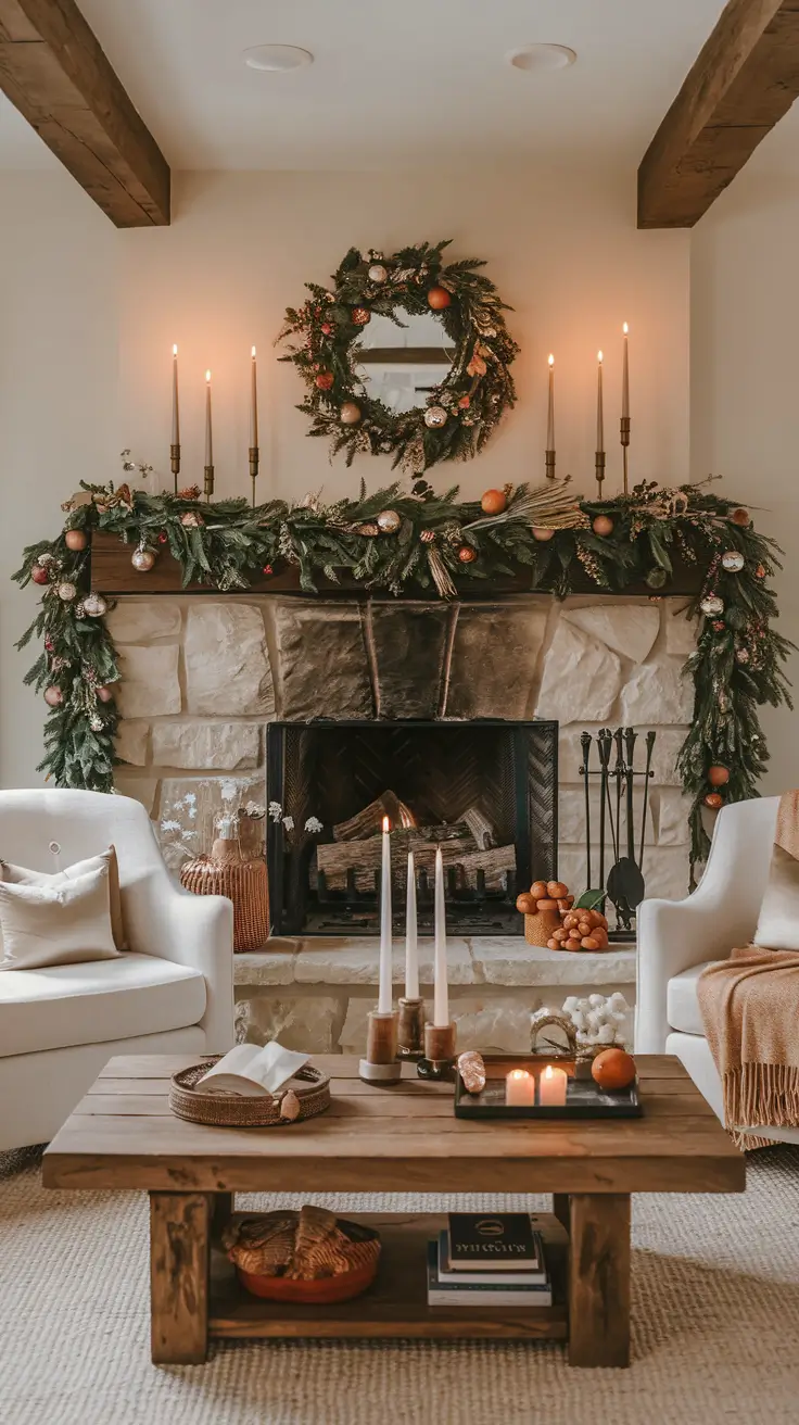 Mantle Xmas Decorations Ideas 2026: Modern, Vintage & Cozy Fireplace Inspiration