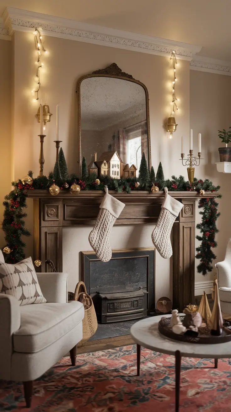 Mantle Xmas Decorations Ideas 2026: Modern, Vintage & Cozy Fireplace Inspiration