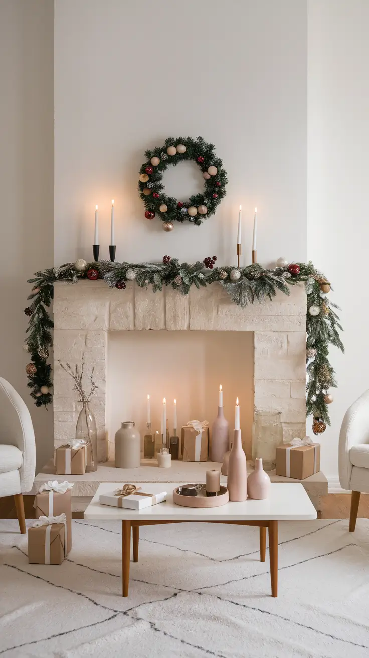 Mantle Xmas Decorations Ideas 2026: Modern, Vintage & Cozy Fireplace Inspiration