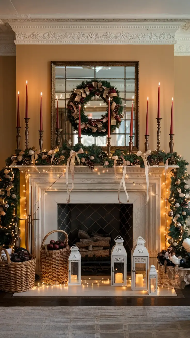 Mantle Xmas Decorations Ideas 2026: Modern, Vintage & Cozy Fireplace Inspiration