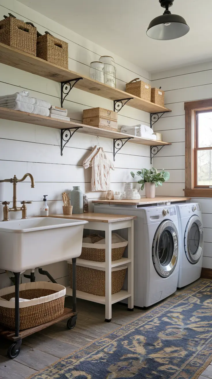 Laundry Room Shelves Ideas 2026: Modern, Farmhouse & DIY Inspiration