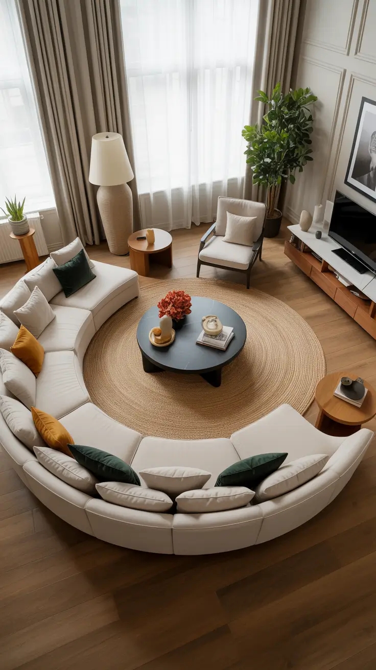 Curved Sofa Ideas for Living Room 2026: Modern, Mid-Century & Stylish Interiors