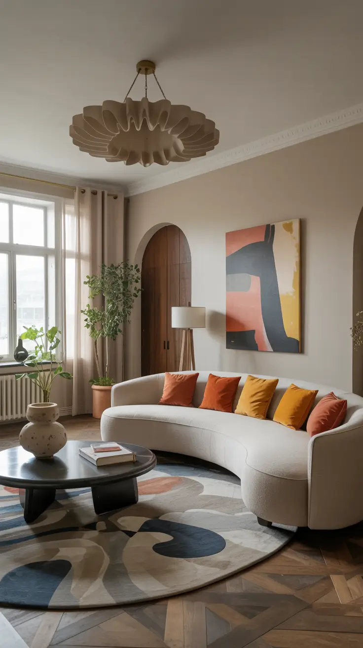 Curved Sofa Ideas for Living Room 2026: Modern, Mid-Century & Stylish Interiors