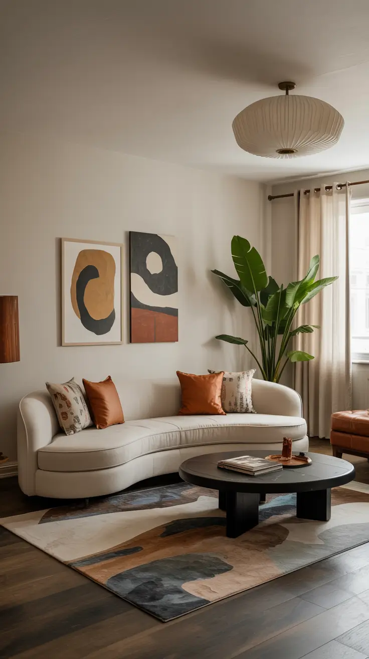 Curved Sofa Ideas for Living Room 2026: Modern, Mid-Century & Stylish Interiors