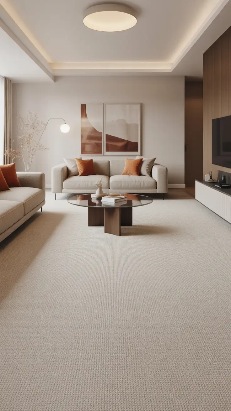 Living Room Carpet Ideas 2026: Area Rugs, Modern Colors & Cozy Styles