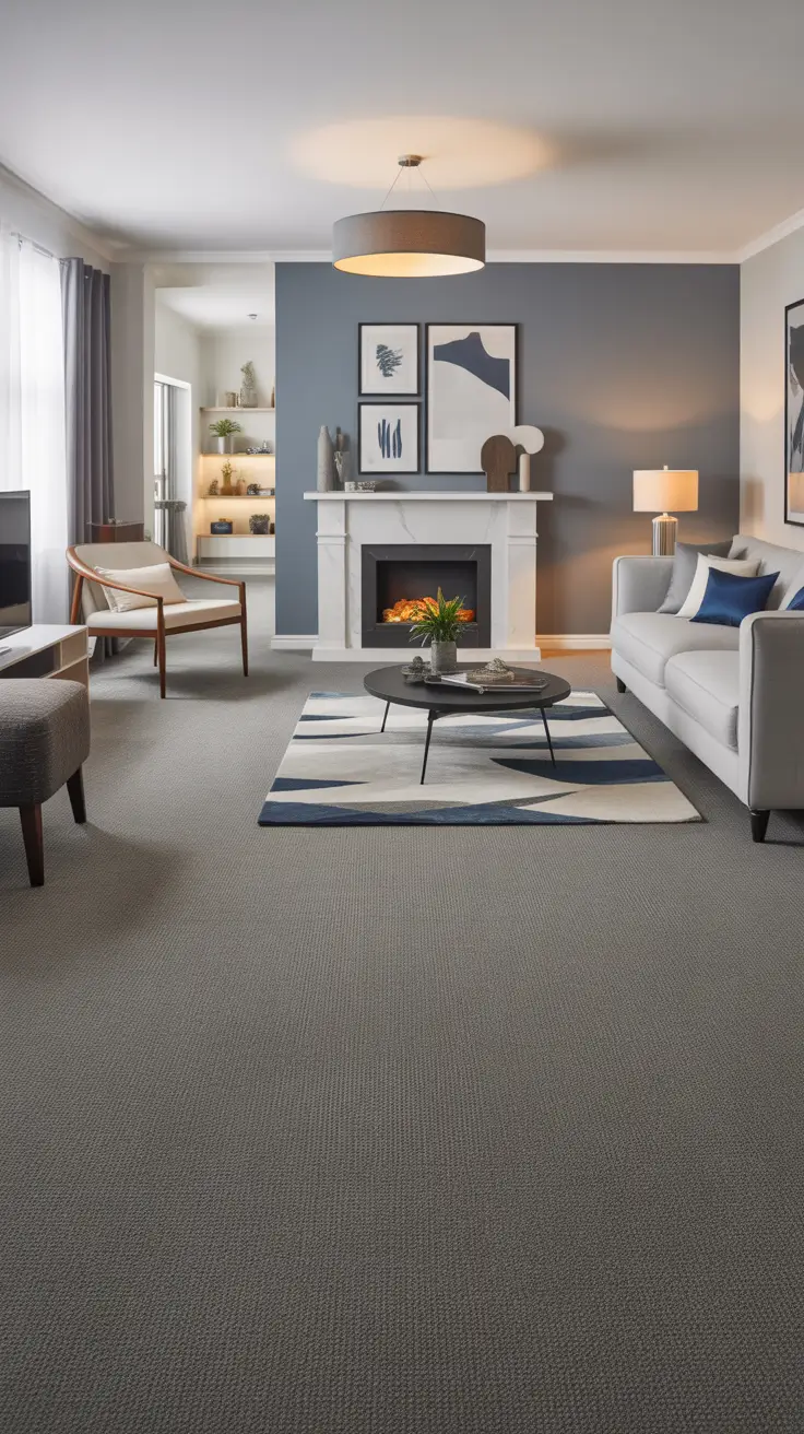 Living Room Carpet Ideas 2026: Area Rugs, Modern Colors & Cozy Styles
