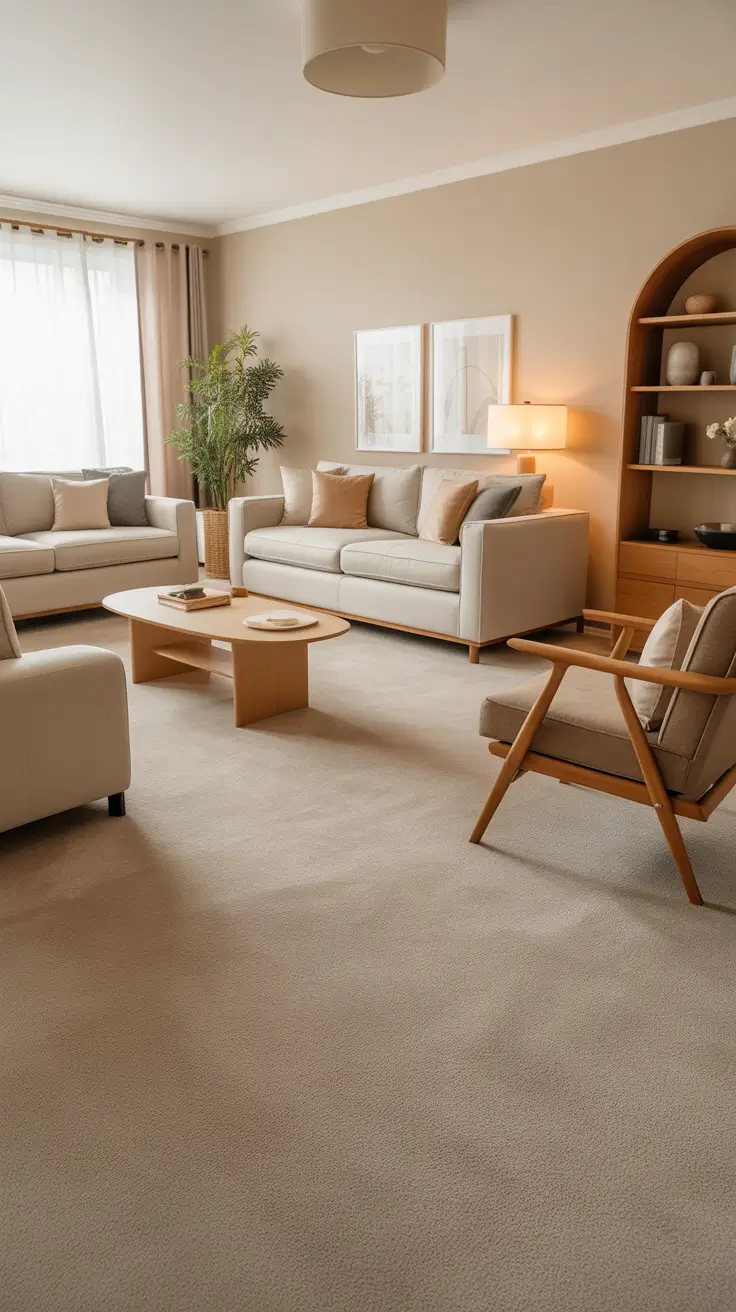 Living Room Carpet Ideas 2026: Area Rugs, Modern Colors & Cozy Styles