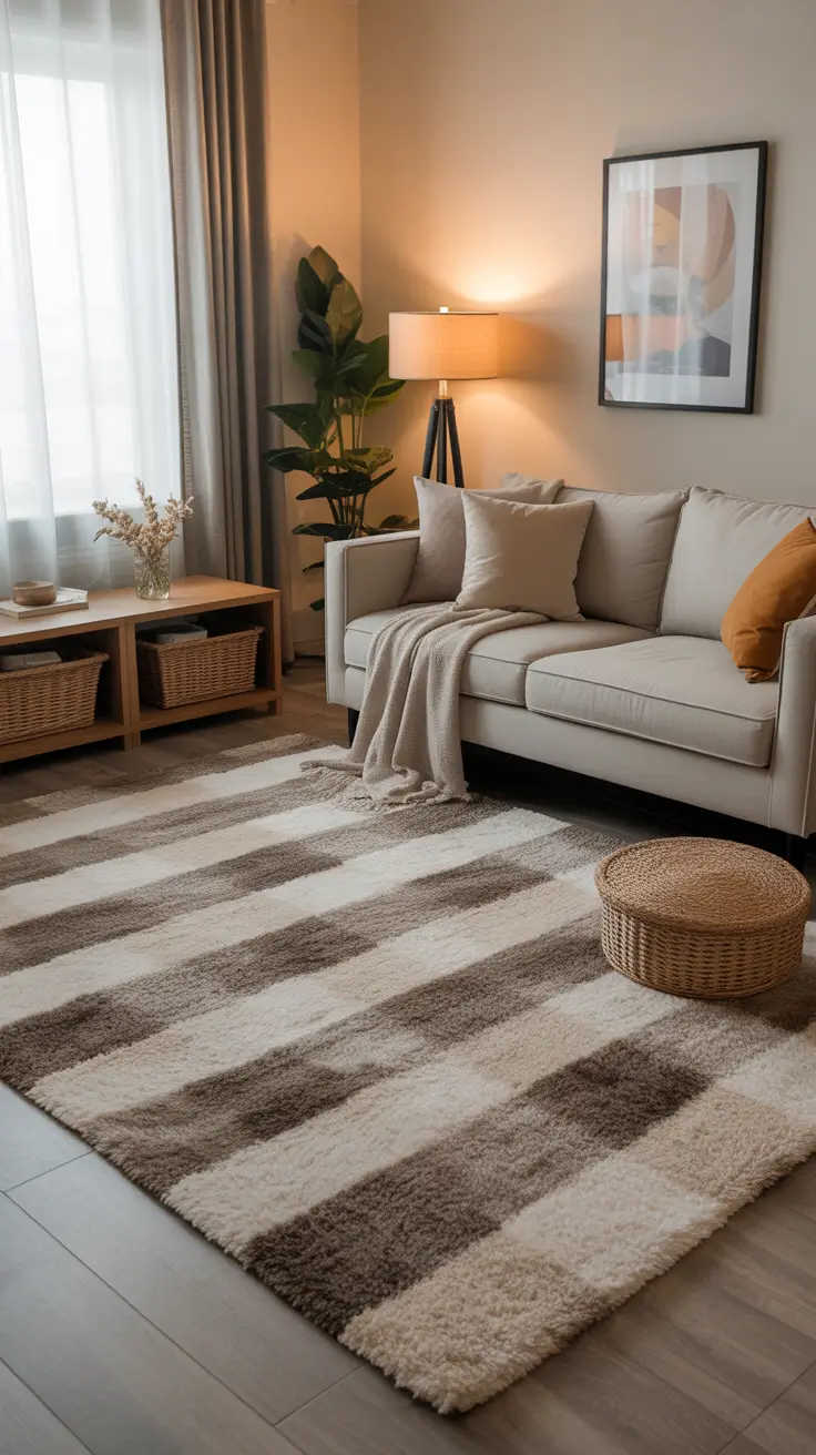 Living Room Carpet Ideas 2026: Area Rugs, Modern Colors & Cozy Styles