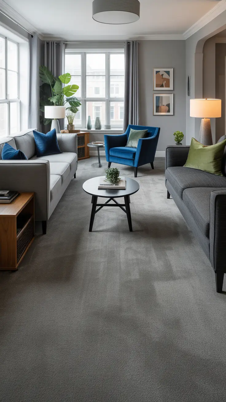 Living Room Carpet Ideas 2026: Area Rugs, Modern Colors & Cozy Styles