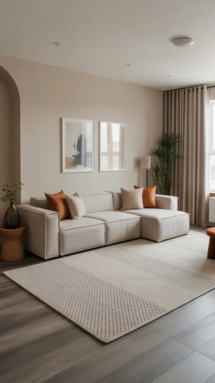 Living Room Carpet Ideas 2026: Area Rugs, Modern Colors & Cozy Styles