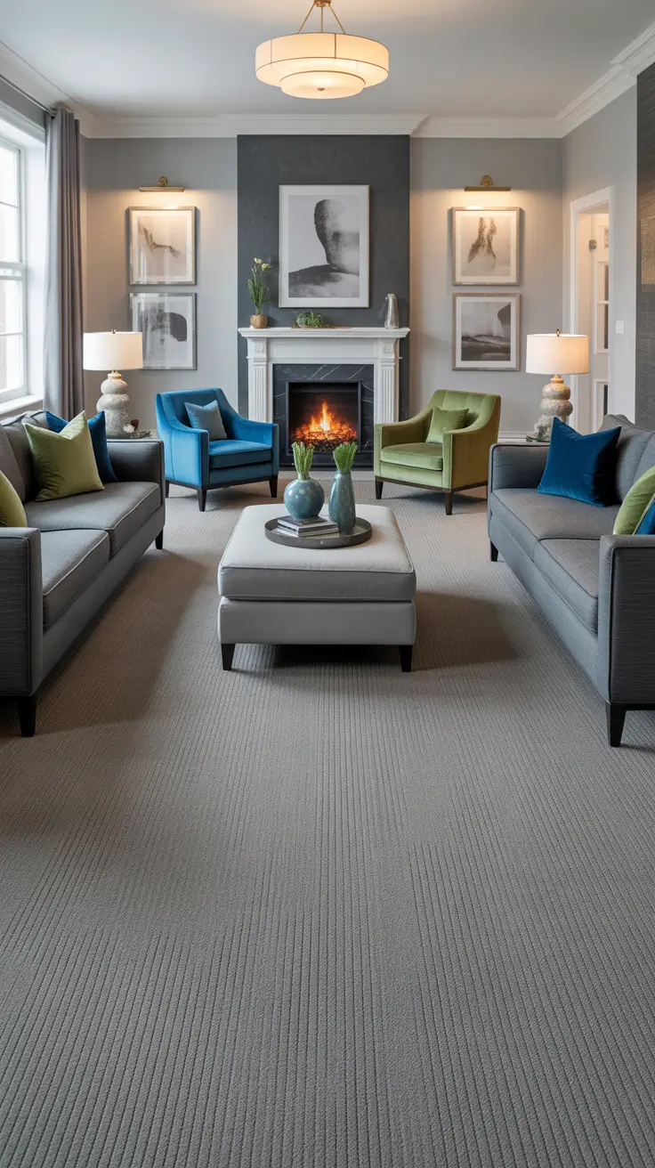 Living Room Carpet Ideas 2026: Area Rugs, Modern Colors & Cozy Styles