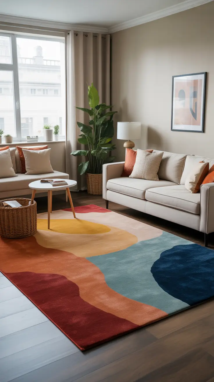 Living Room Carpet Ideas 2026: Area Rugs, Modern Colors & Cozy Styles