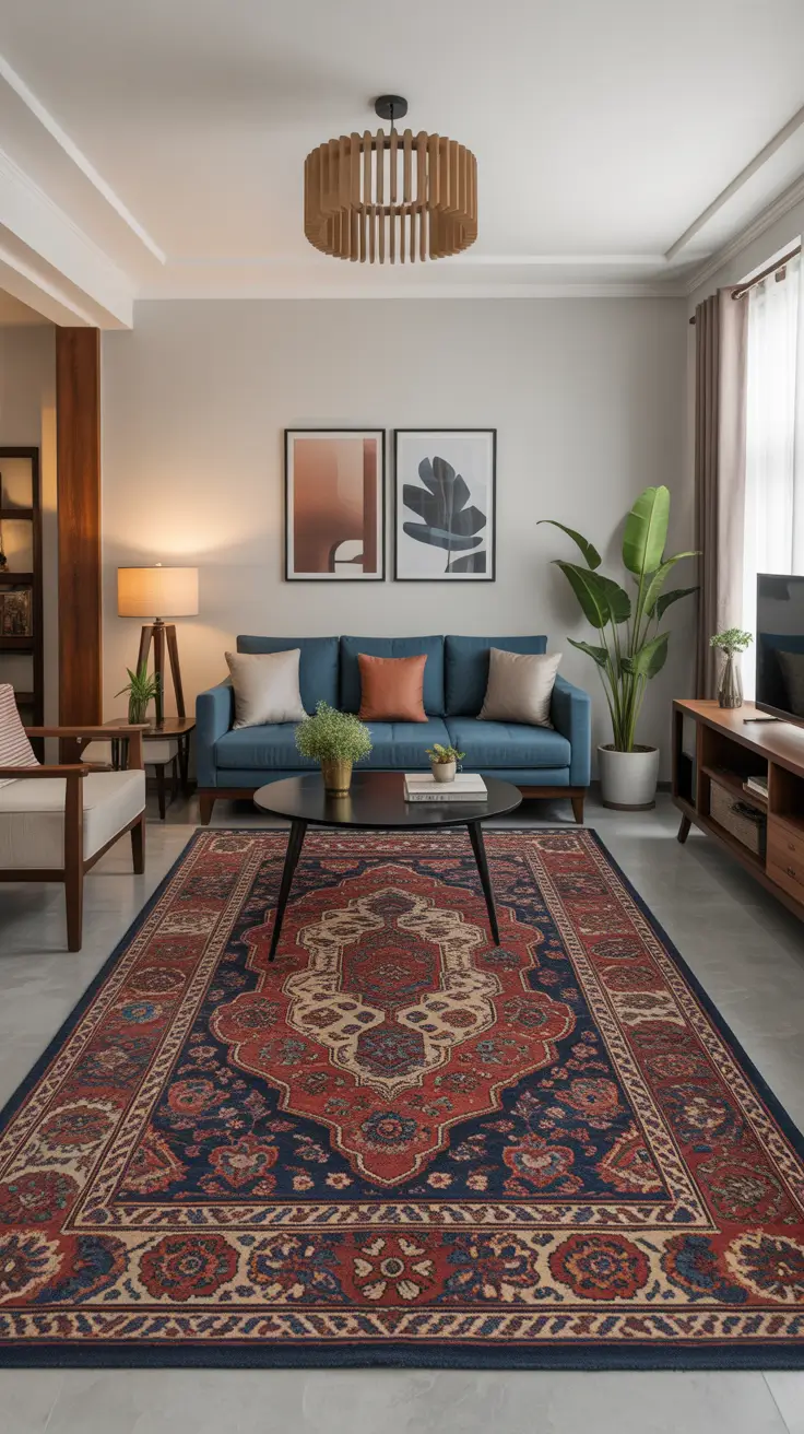 Living Room Carpet Ideas 2026: Area Rugs, Modern Colors & Cozy Styles