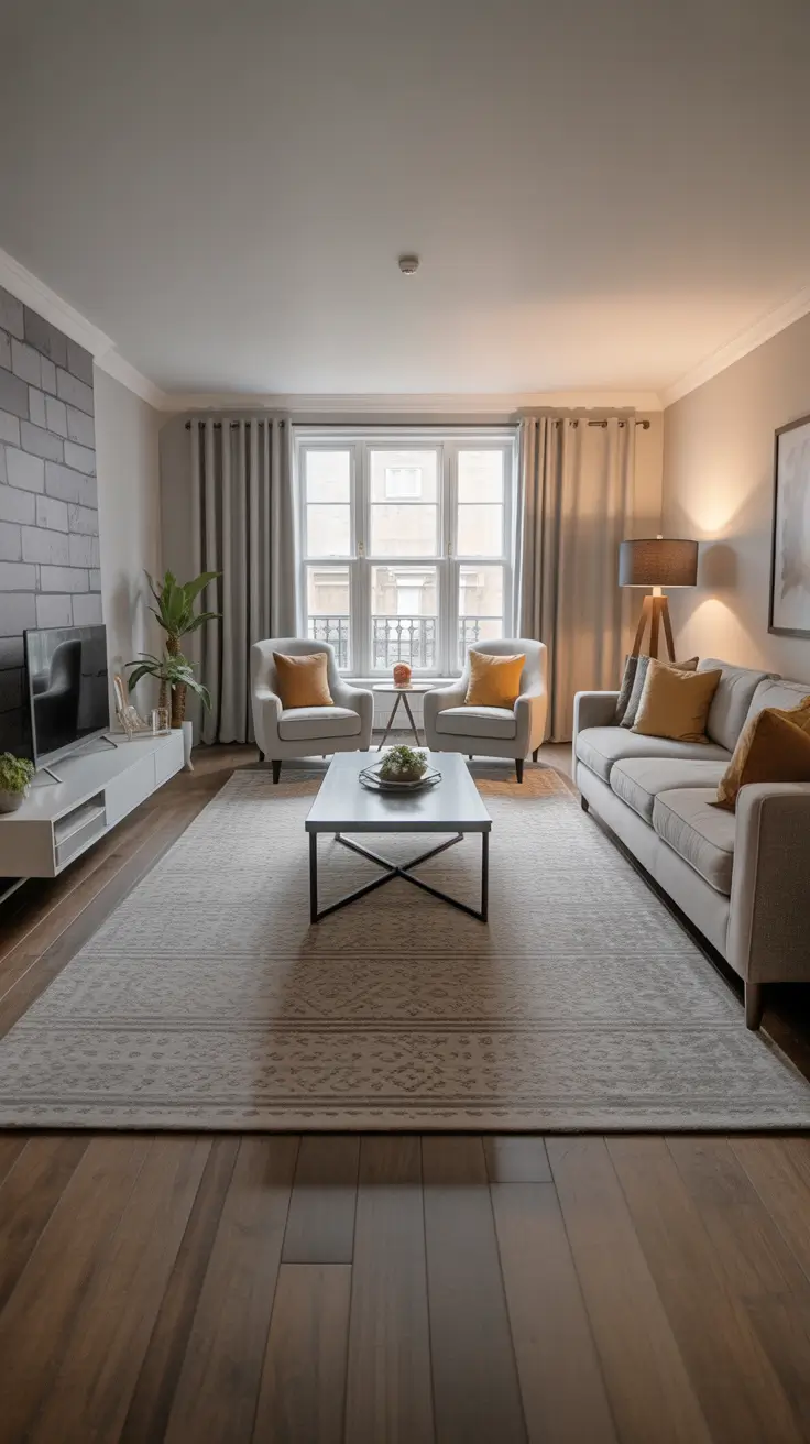 Living Room Carpet Ideas 2026: Area Rugs, Modern Colors & Cozy Styles