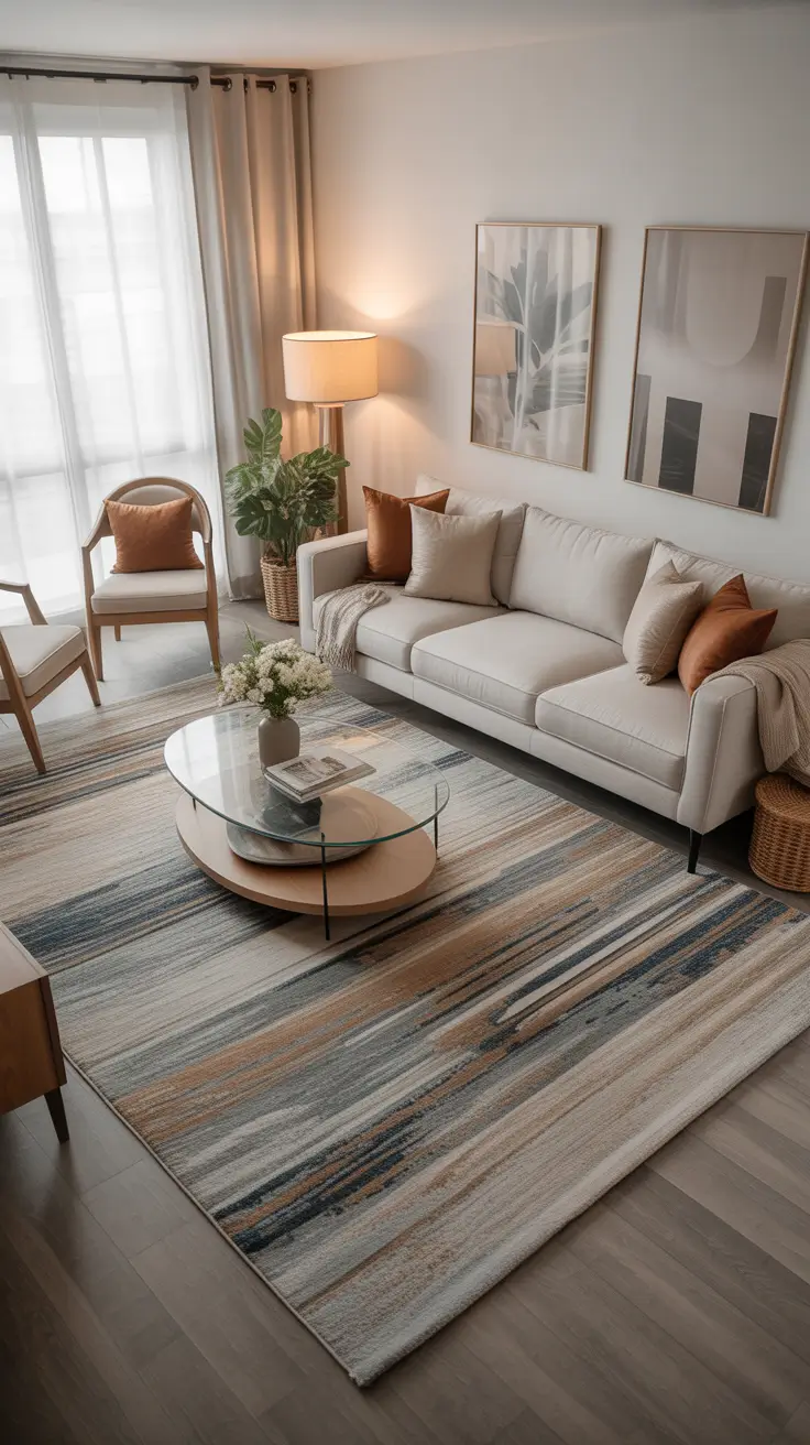 Living Room Carpet Ideas 2026: Area Rugs, Modern Colors & Cozy Styles
