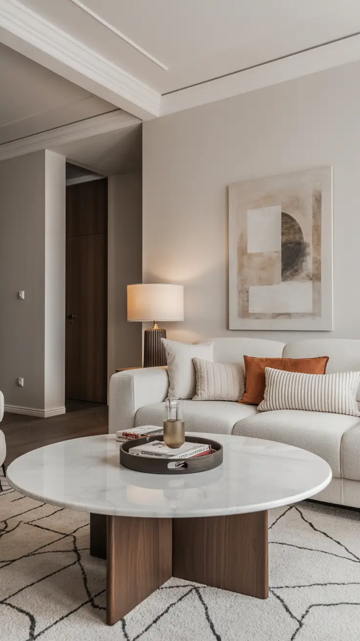 Round Table Living Room Ideas 2026: Modern Coffee Table Decor & Styling