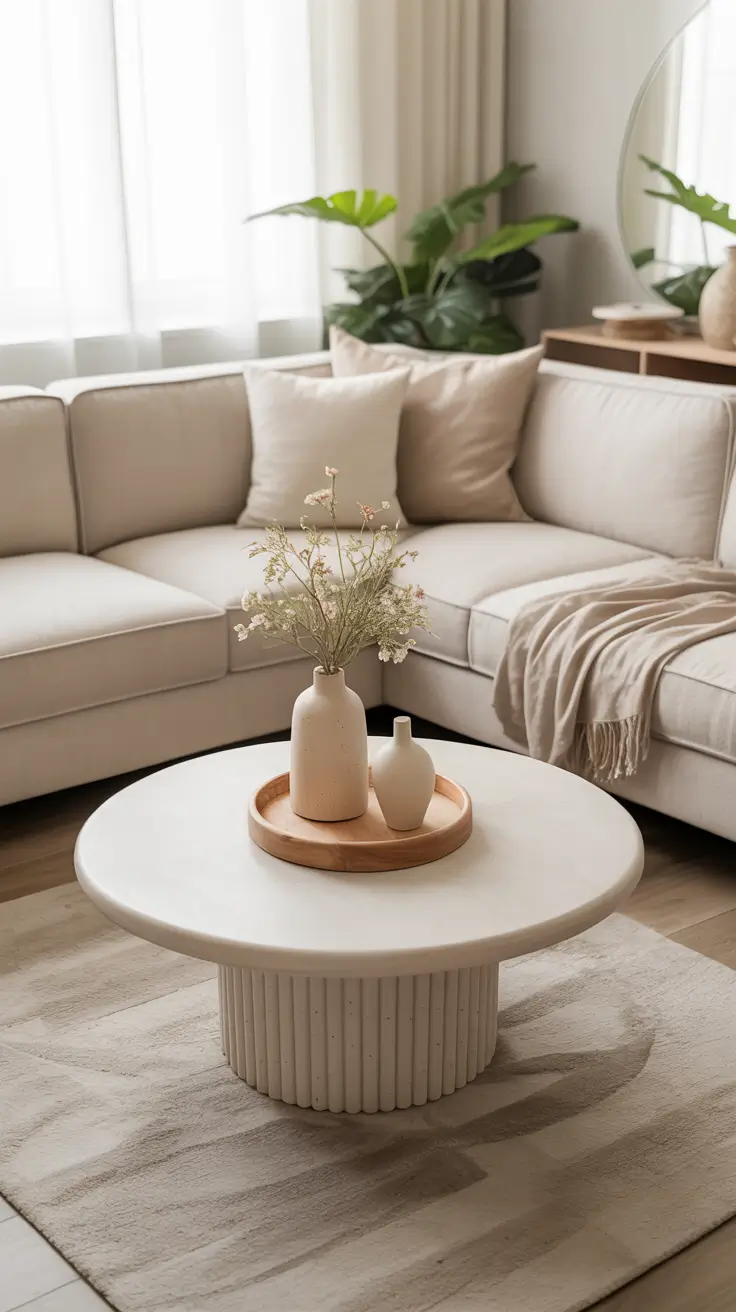 Round Table Living Room Ideas 2026: Modern Coffee Table Decor & Styling