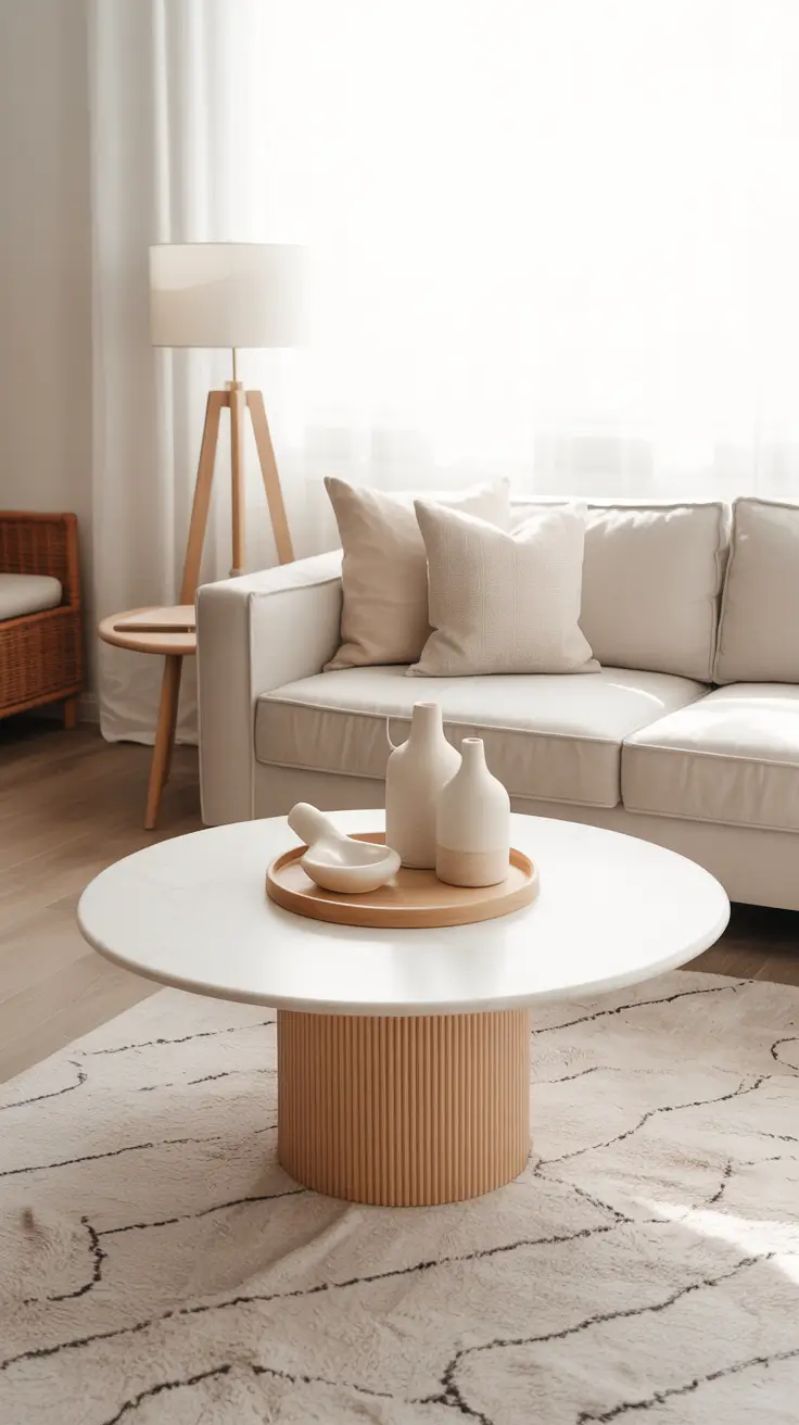 Round Table Living Room Ideas 2026: Modern Coffee Table Decor & Styling