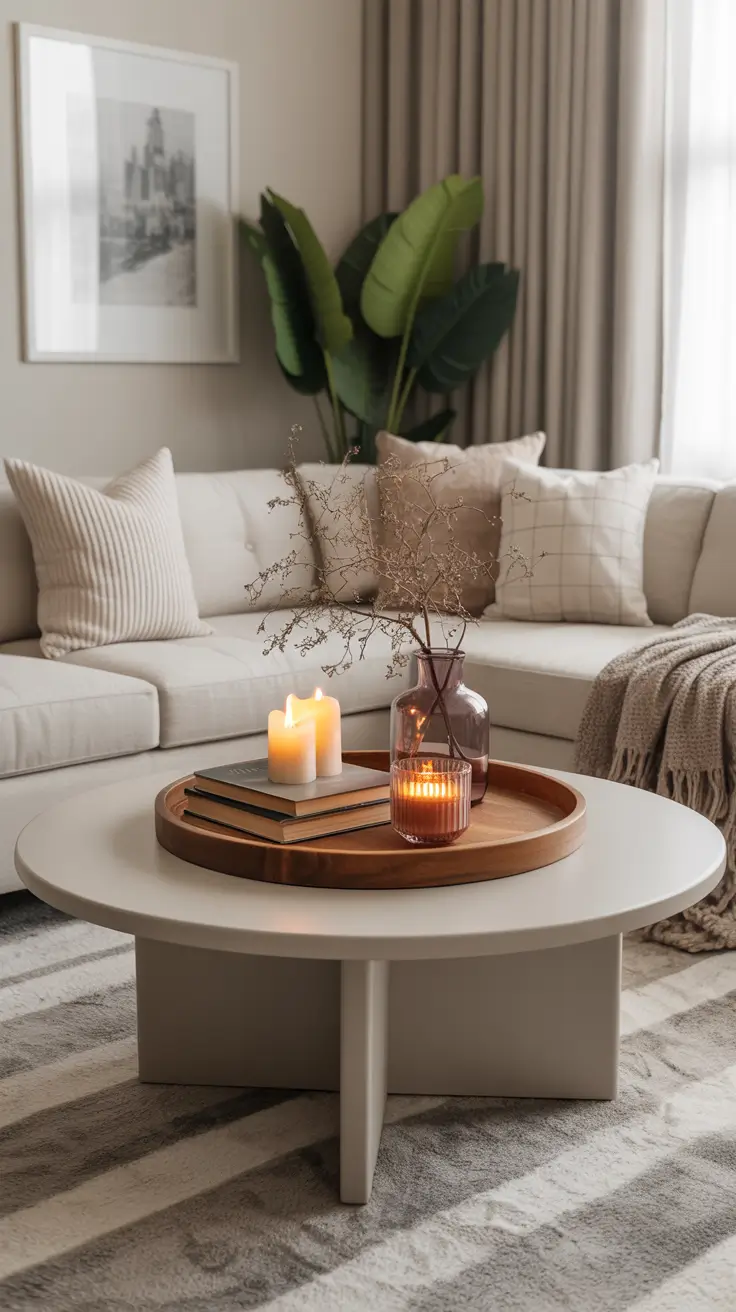 Round Table Living Room Ideas 2026: Modern Coffee Table Decor & Styling