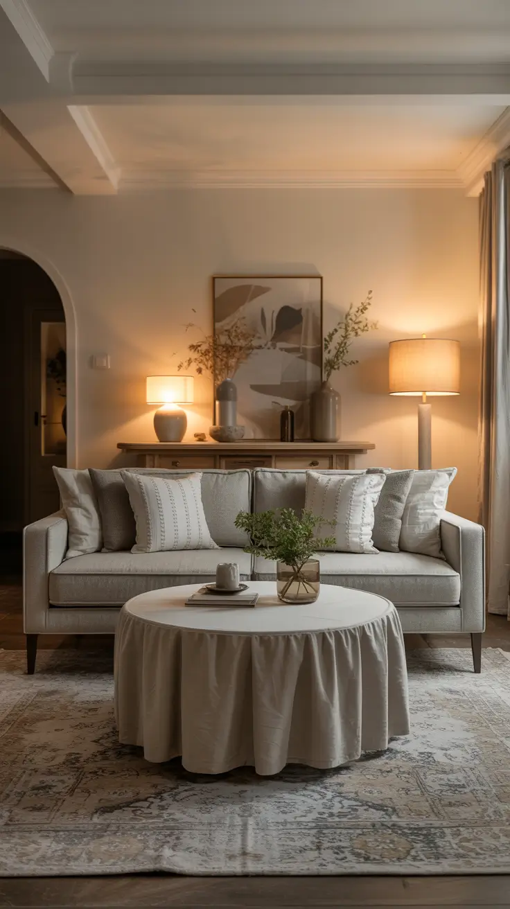 Round Table Living Room Ideas 2026: Modern Coffee Table Decor & Styling