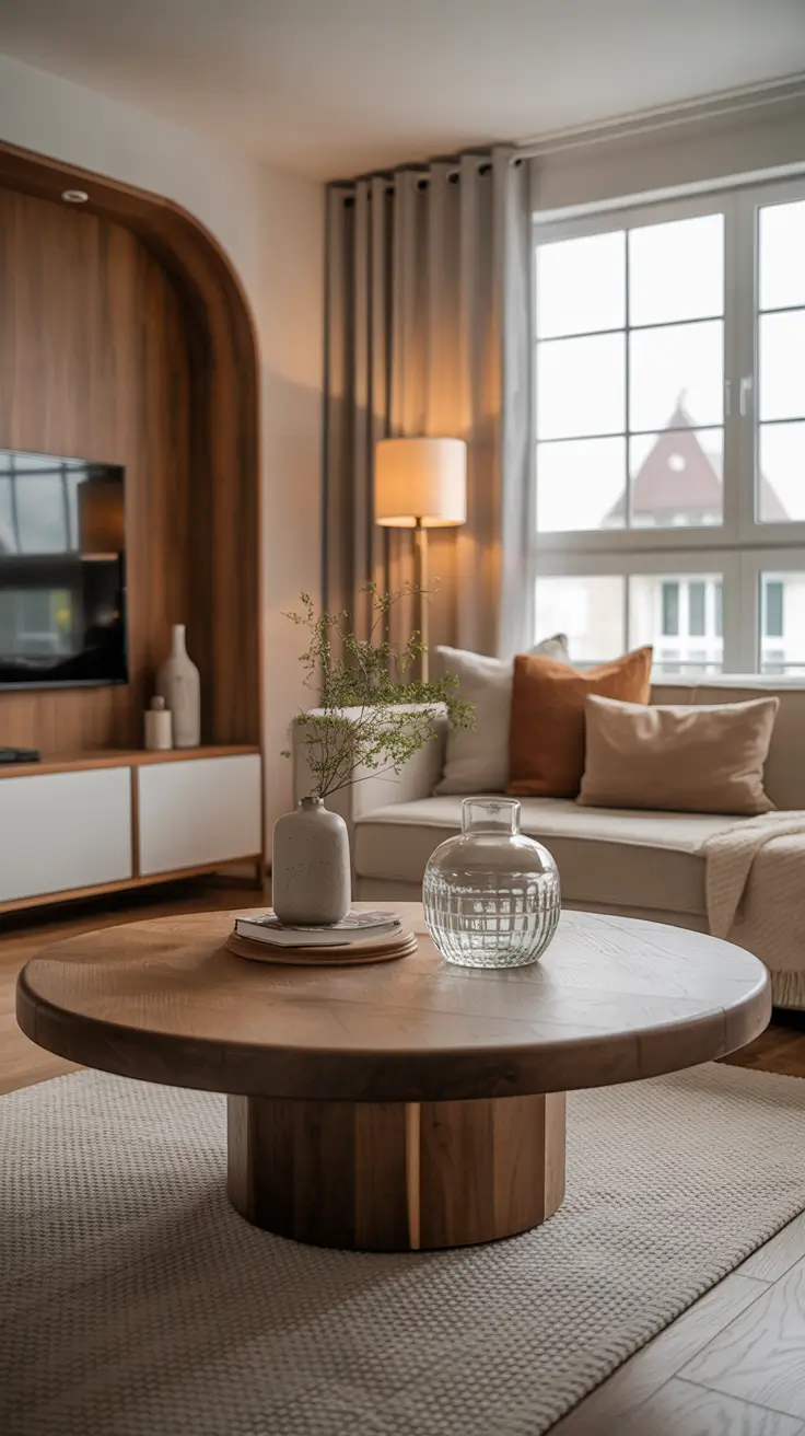 Round Table Living Room Ideas 2026: Modern Coffee Table Decor & Styling