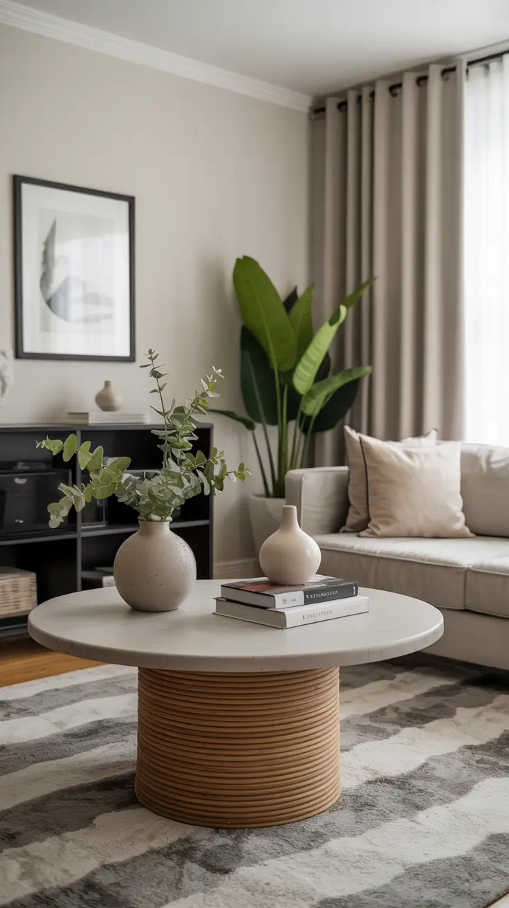 Round Table Living Room Ideas 2026: Modern Coffee Table Decor & Styling