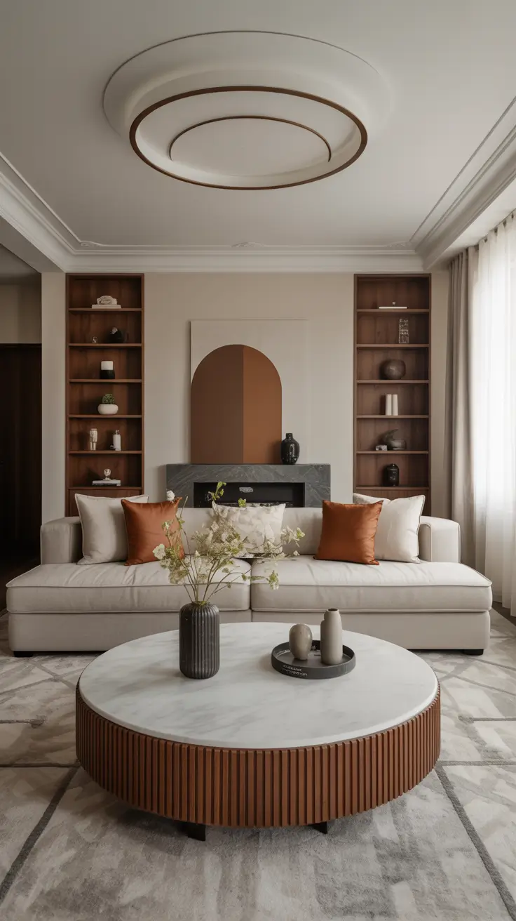 Round Table Living Room Ideas 2026: Modern Coffee Table Decor & Styling