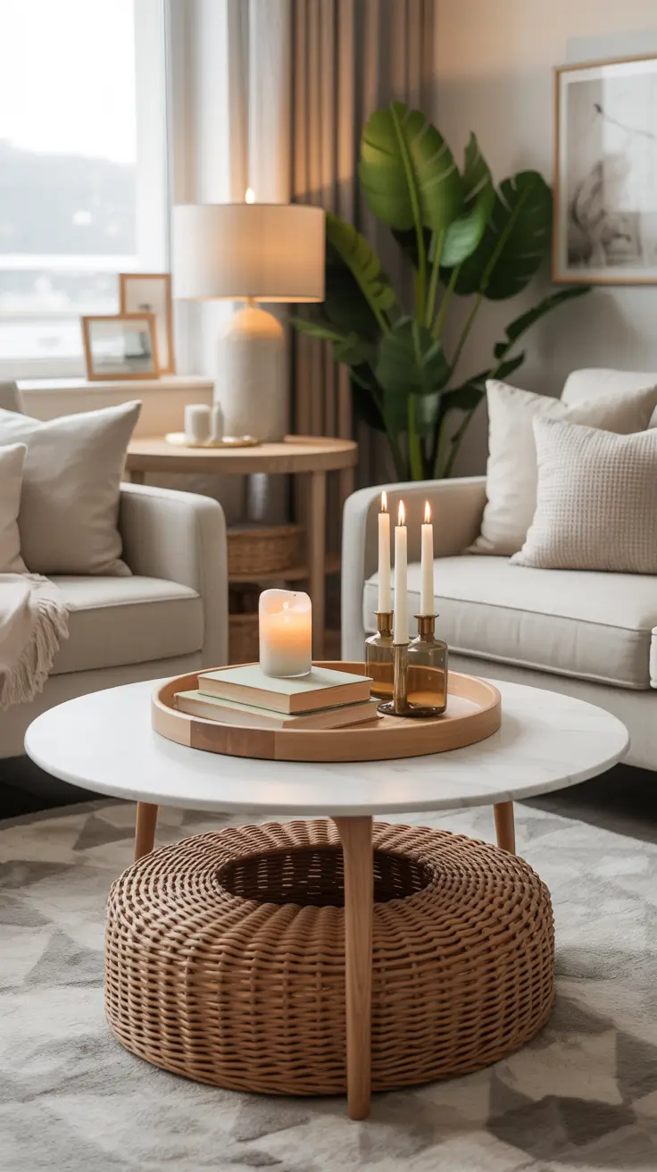 Round Table Living Room Ideas 2026: Modern Coffee Table Decor & Styling