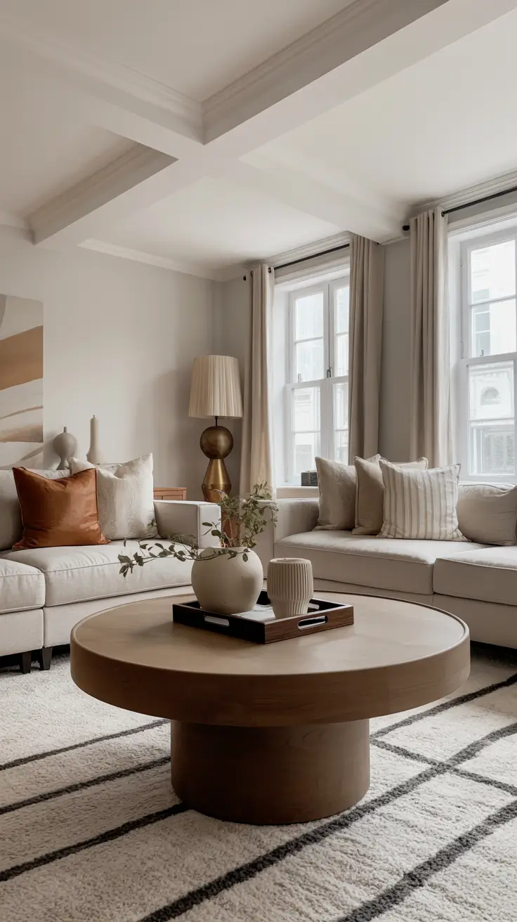 Round Table Living Room Ideas 2026: Modern Coffee Table Decor & Styling