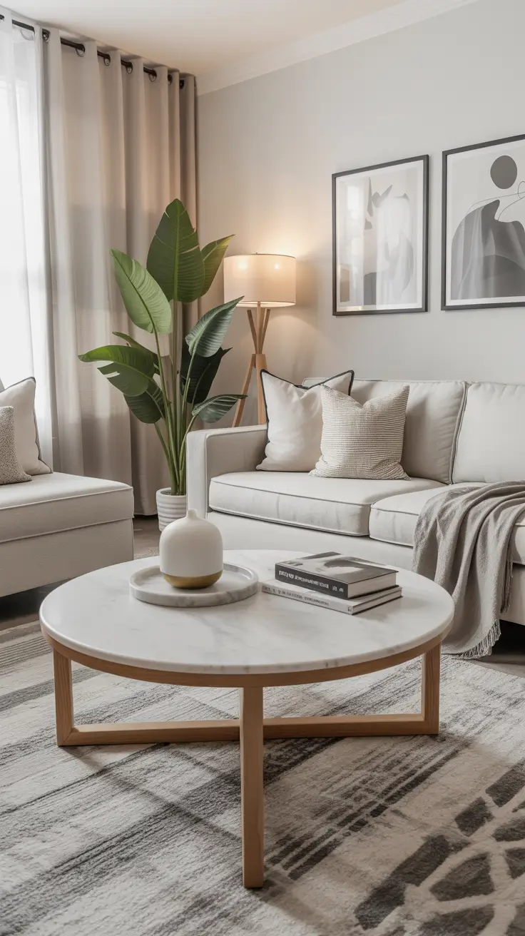 Round Table Living Room Ideas 2026: Modern Coffee Table Decor & Styling