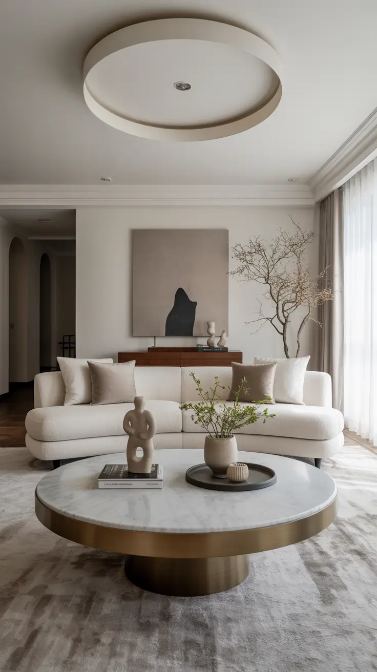 Round Table Living Room Ideas 2026: Modern Coffee Table Decor & Styling