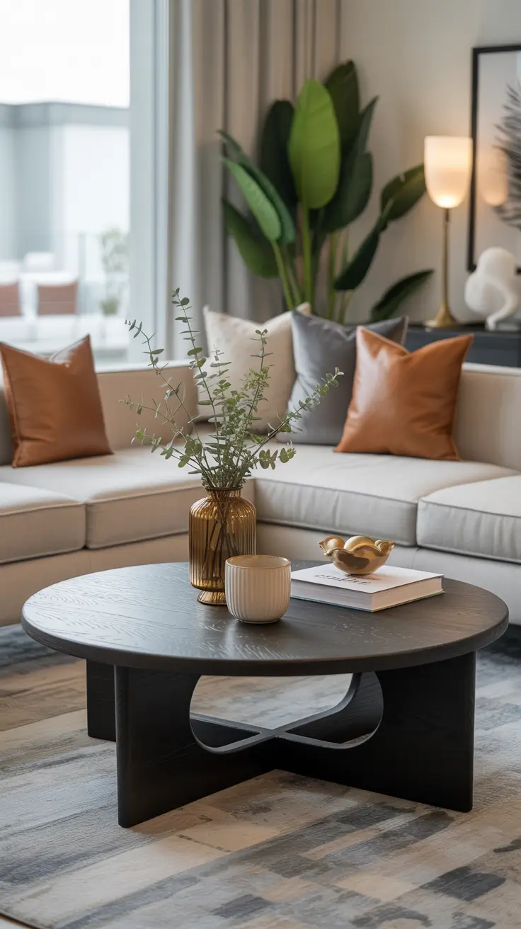 Round Table Living Room Ideas 2026: Modern Coffee Table Decor & Styling