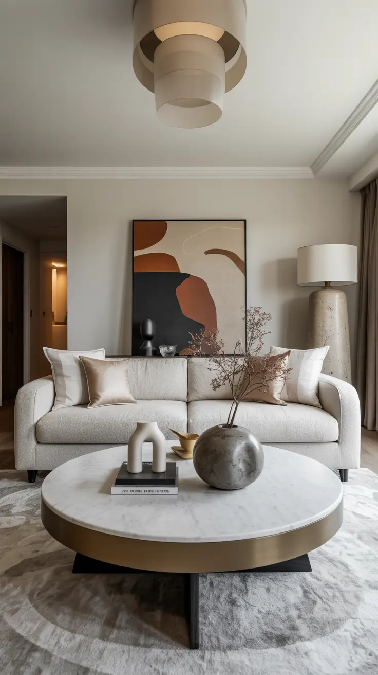 Round Table Living Room Ideas 2026: Modern Coffee Table Decor & Styling