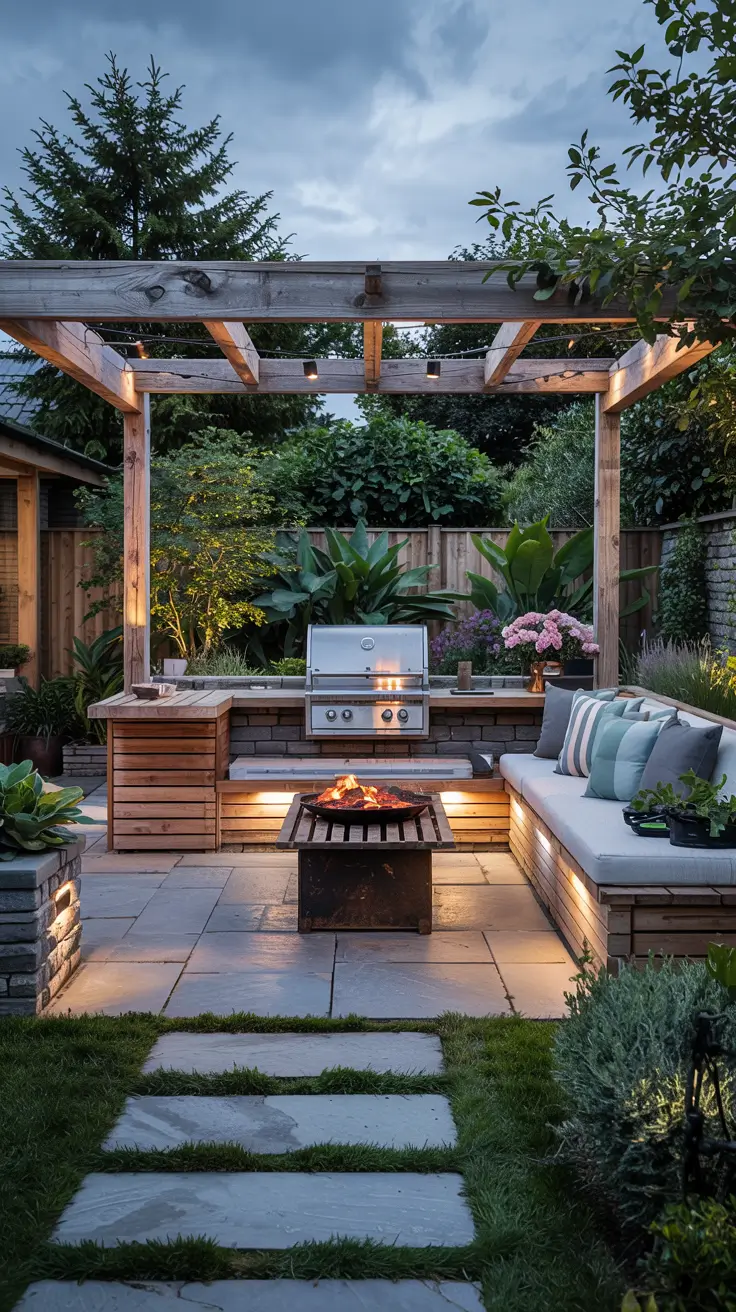 Garden Barbecue Area 2026: Modern Outdoor Fireplace, Pergola & BBQ Island Ideas