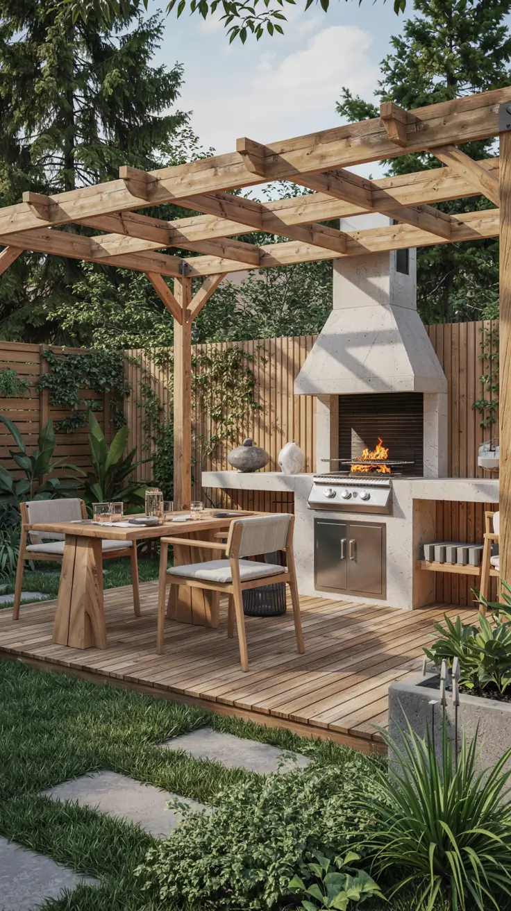 Garden Barbecue Area 2026: Modern Outdoor Fireplace, Pergola & BBQ Island Ideas