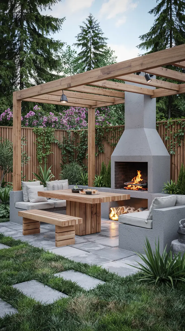 Garden Barbecue Area 2026: Modern Outdoor Fireplace, Pergola & BBQ Island Ideas