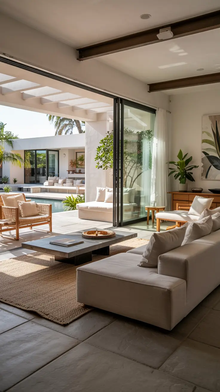 Indoor-Outdoor Living Room 2026: Modern Design Ideas with Sliding Doors & Decks