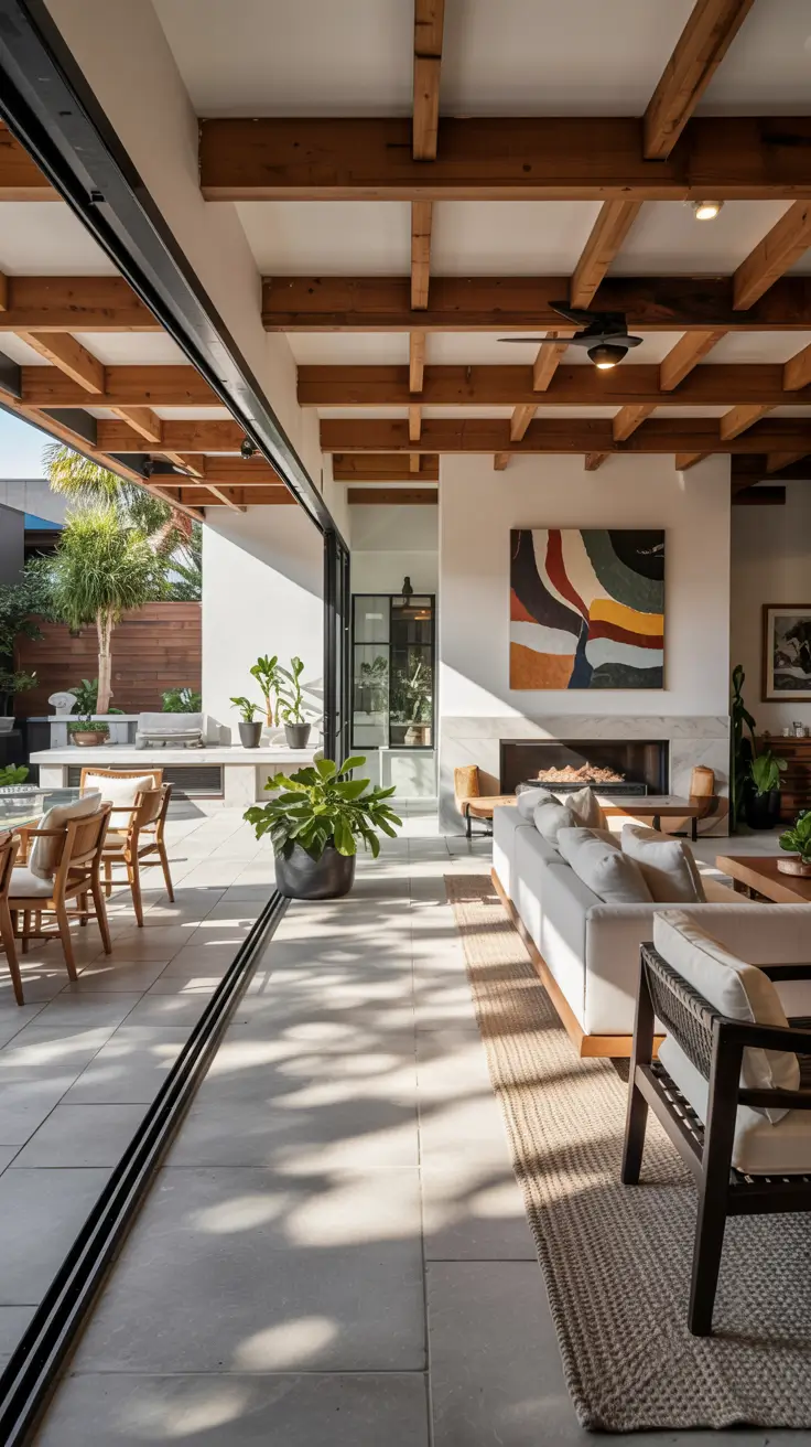 Indoor-Outdoor Living Room 2026: Modern Design Ideas with Sliding Doors & Decks