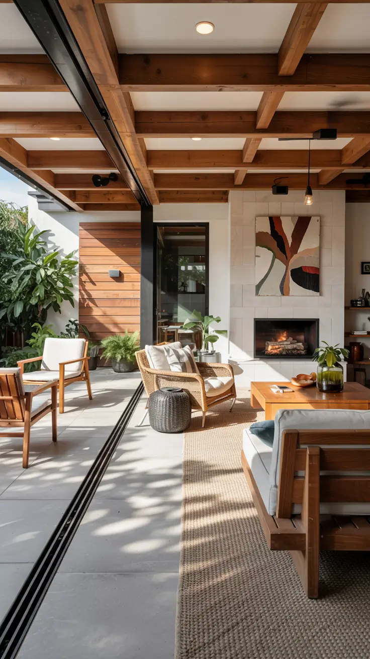 Indoor-Outdoor Living Room 2026: Modern Design Ideas with Sliding Doors & Decks