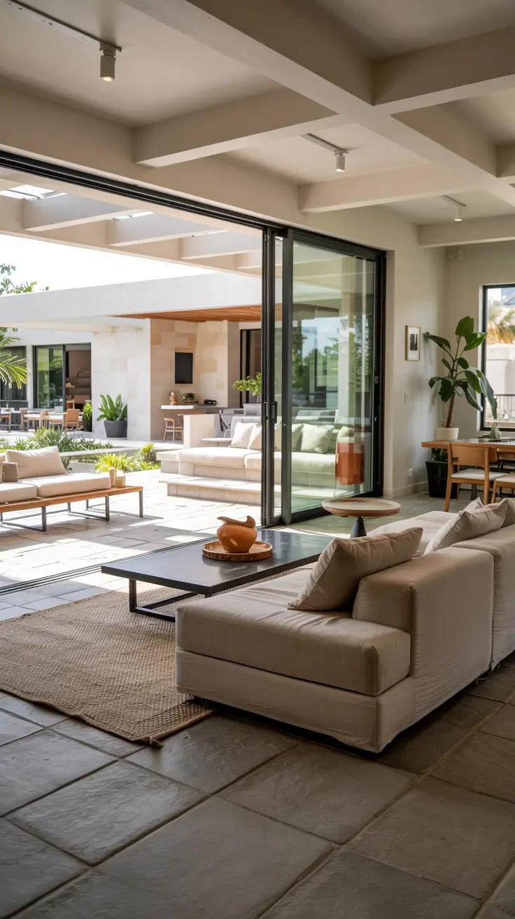 Indoor-Outdoor Living Room 2026: Modern Design Ideas with Sliding Doors & Decks