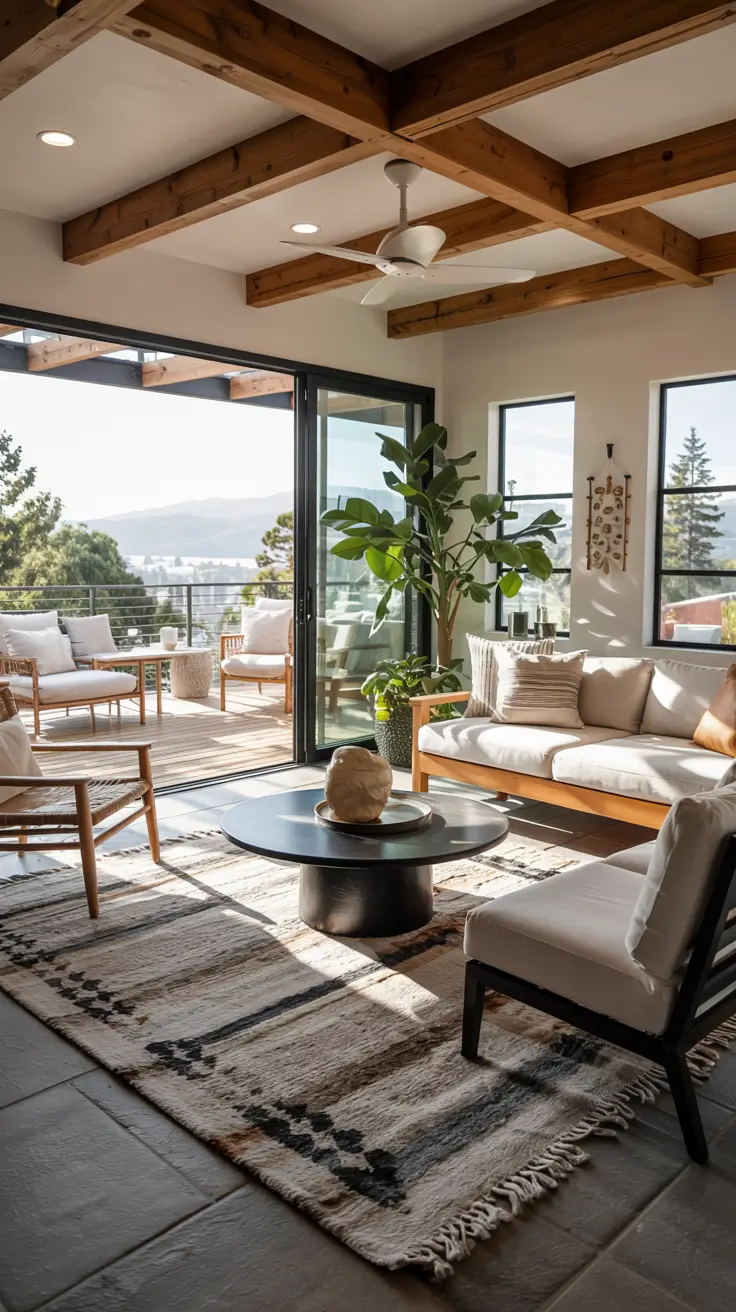 Indoor-Outdoor Living Room 2026: Modern Design Ideas with Sliding Doors & Decks