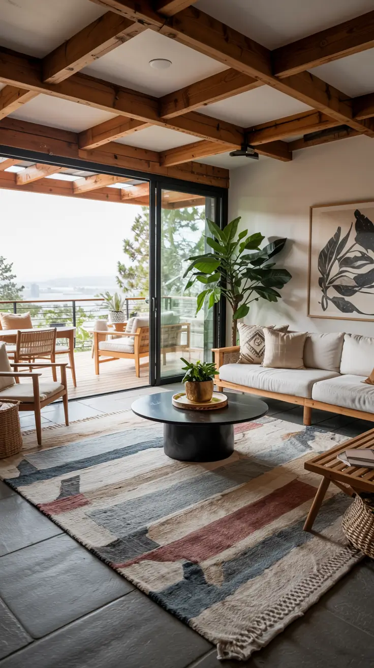 Indoor-Outdoor Living Room 2026: Modern Design Ideas with Sliding Doors & Decks