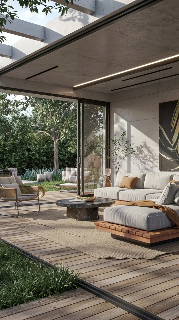 Indoor-Outdoor Living Room 2026: Modern Design Ideas with Sliding Doors & Decks