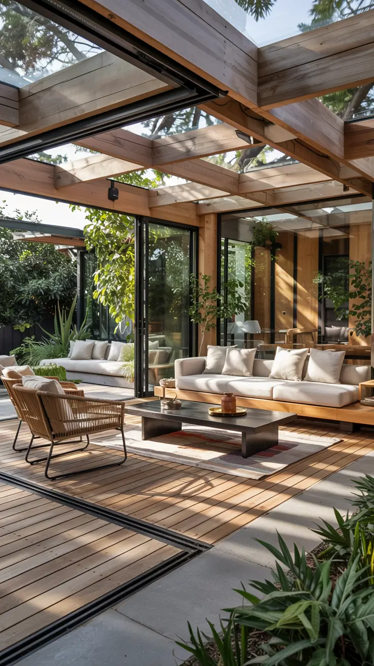 Indoor-Outdoor Living Room 2026: Modern Design Ideas with Sliding Doors & Decks